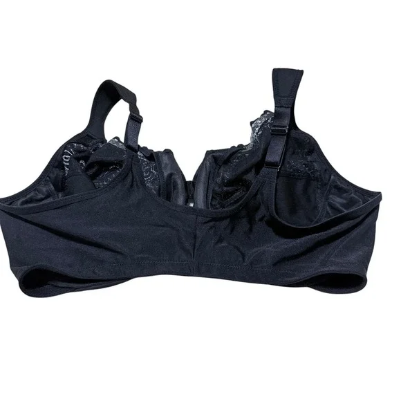 Glamorise 1245 46F  Black Underwire Front Closing Bra EUC - Picture 3 of 6